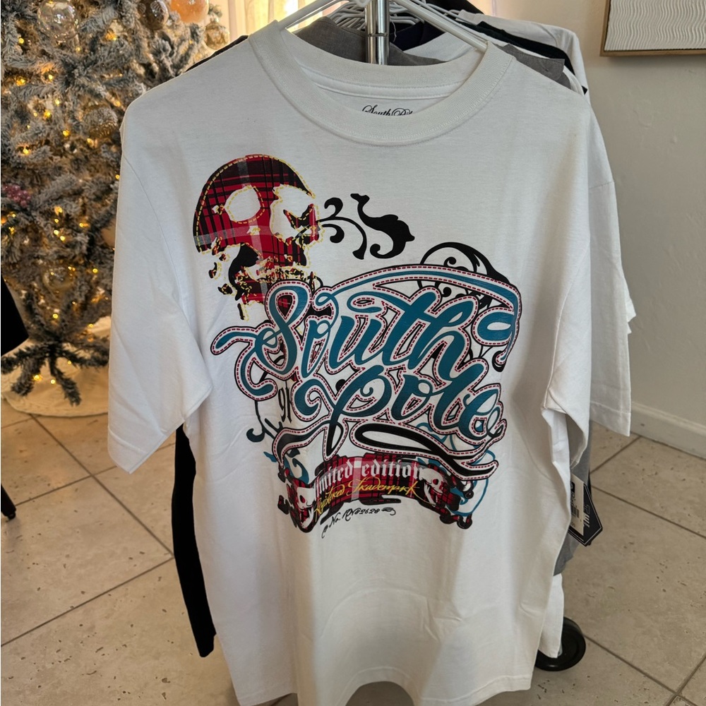 South Pole White Rockplaid Graphic T Shirt Limited Edition Size L